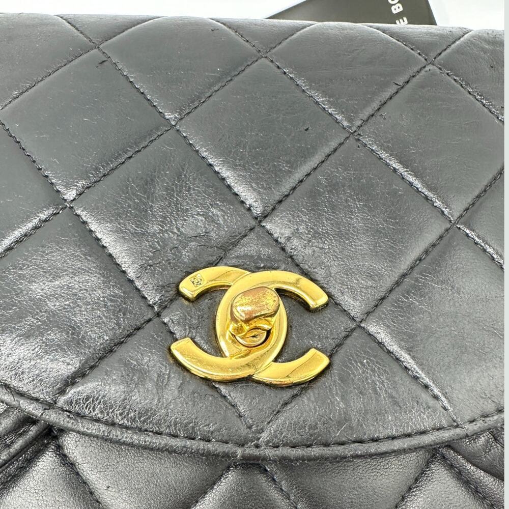 Authentic Chanel Vintage Black Duma Leather Quilted Mini backpack with 24k - Picture 3 of 13